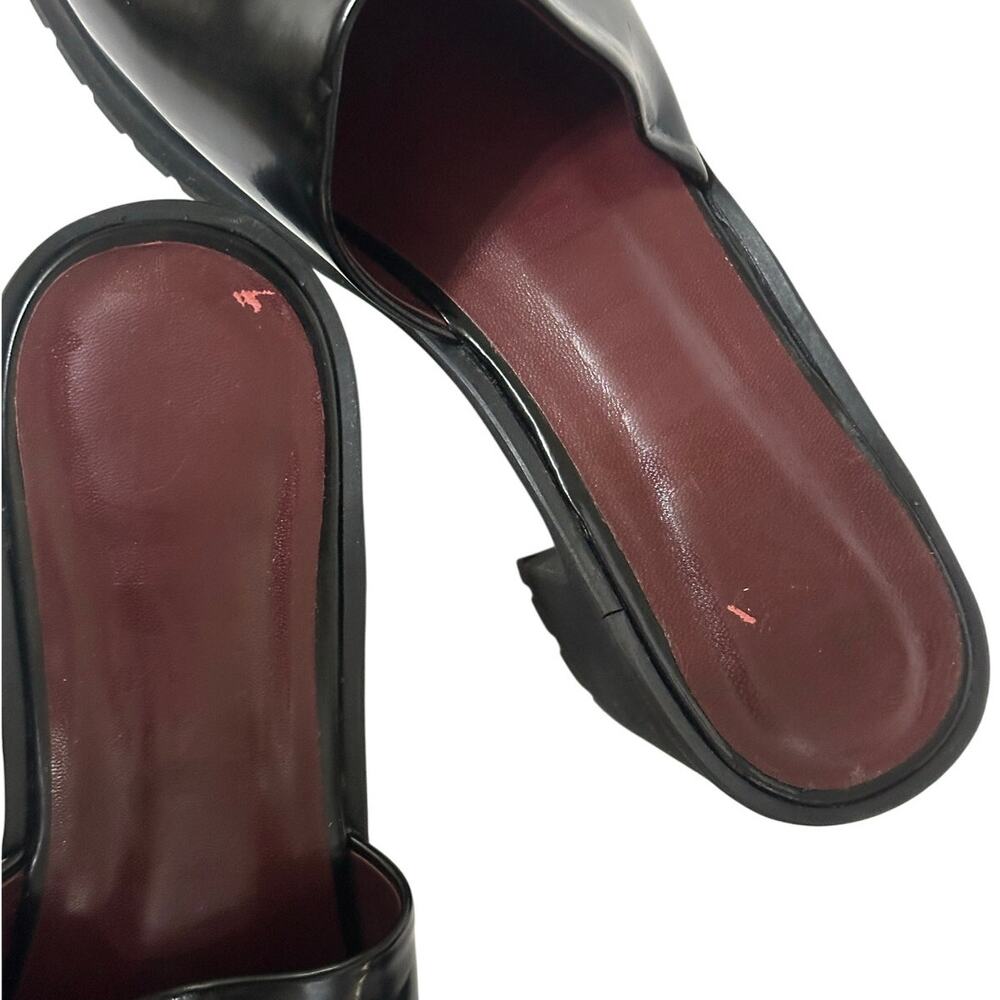 STAUD Sandals Black Leather Amber Platform Block Heel - Picture 3 of 7